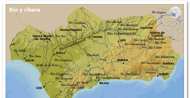 Rios y riberas en Andaluca